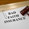 3D illustration of BAD FAITH INSURANCE title on Legal Documents. Legal concept.