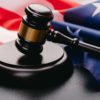 the judge gavel and background with usa flag